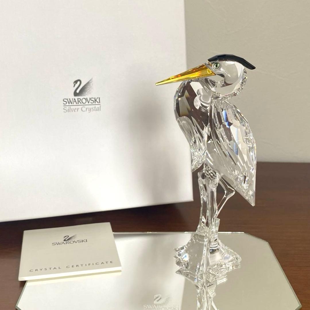SWAROVSKI スワロフスキー クリスタル サギ 置物