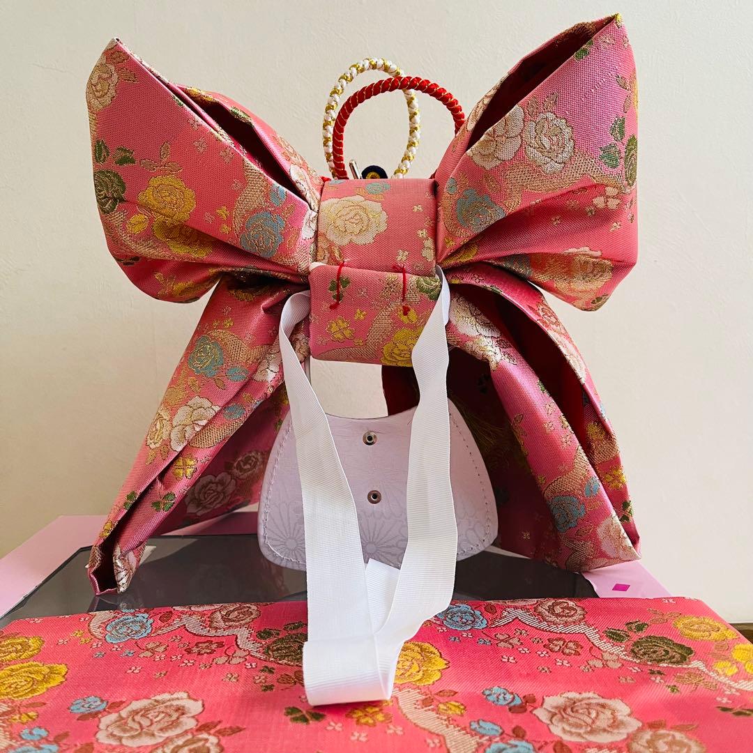 七五三　7歳　結び帯　バッグ草履　ハコセコセット