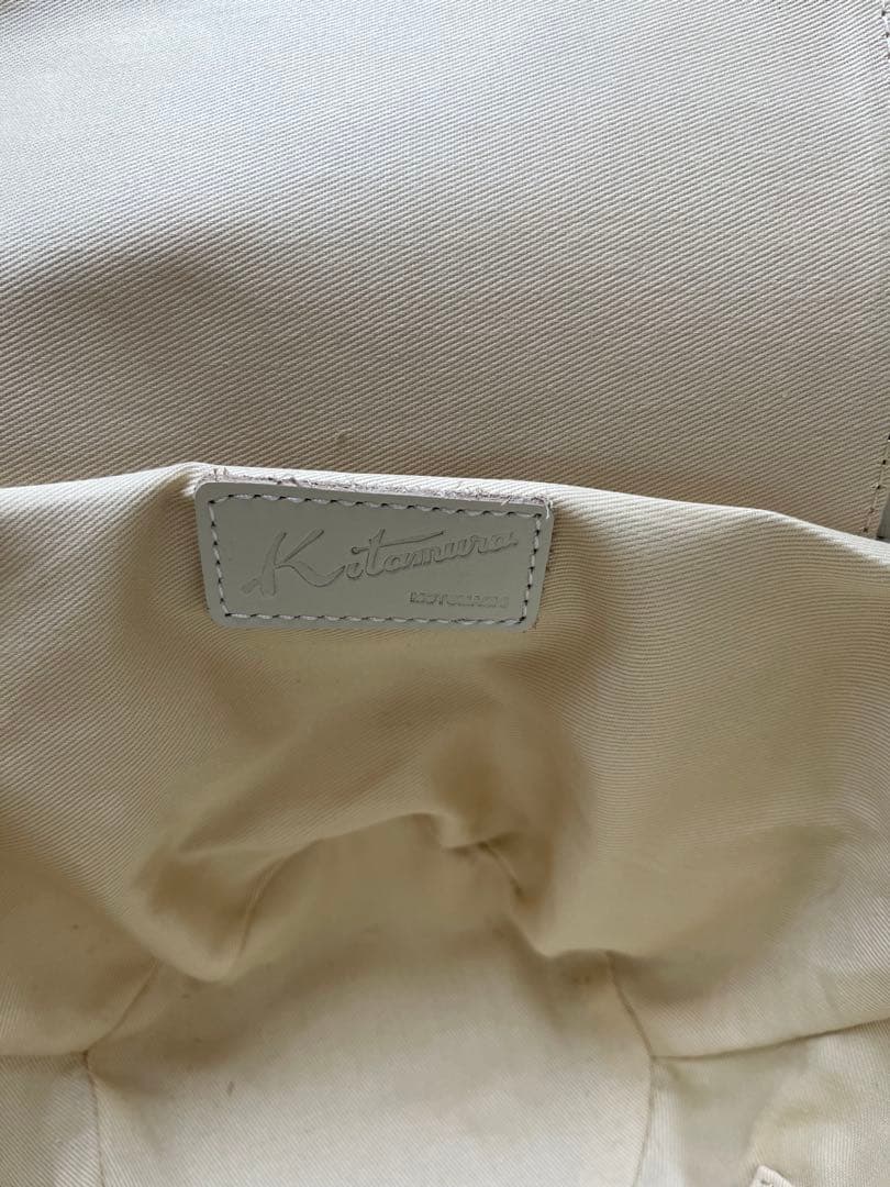 かおるこ様用　キタムラ　ベージュ かごバッグ ホワイトハンドル