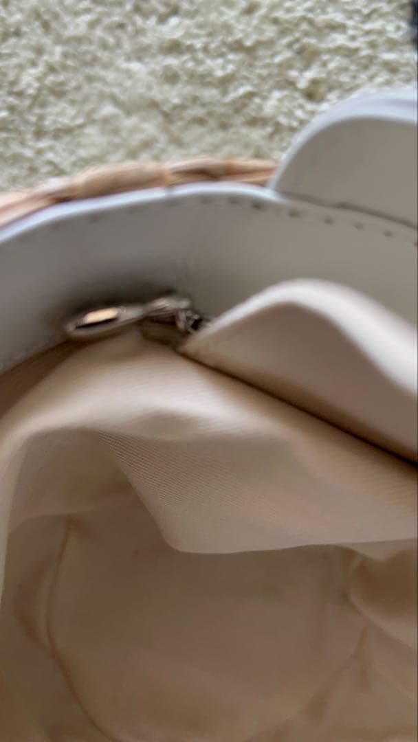 かおるこ様用　キタムラ　ベージュ かごバッグ ホワイトハンドル