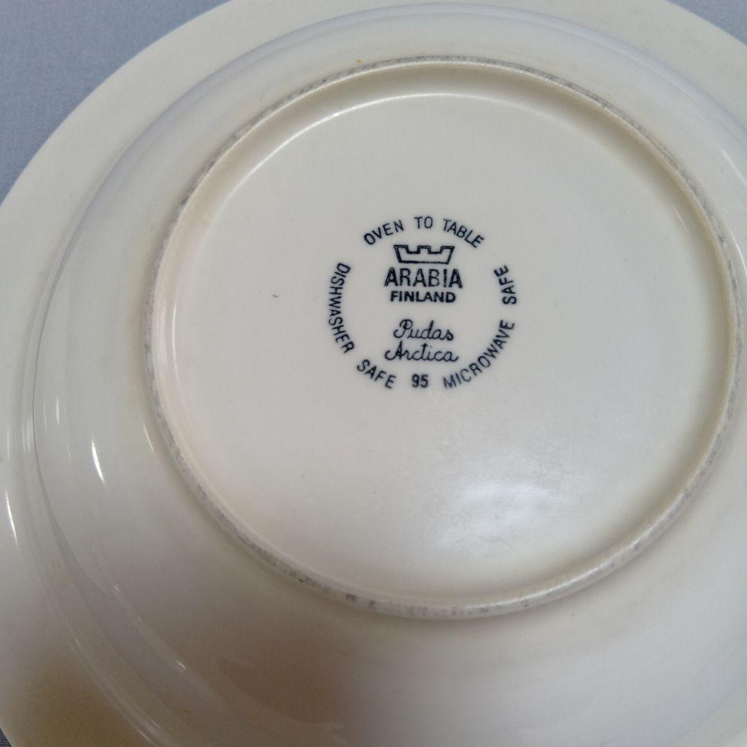 アラビアARABIAホワイトとブルーのスープ皿6枚セット