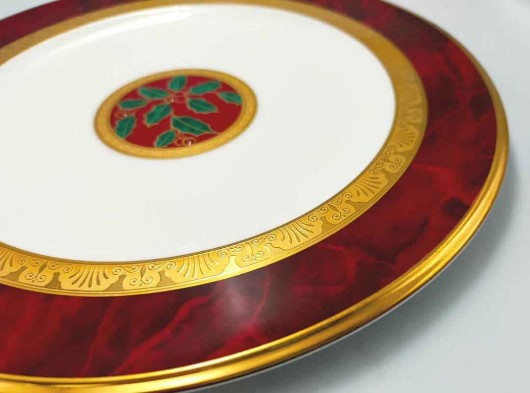 ​【廃盤希少】ノリタケ フィッツジェラルド クリスマスプレート 2枚 ペア