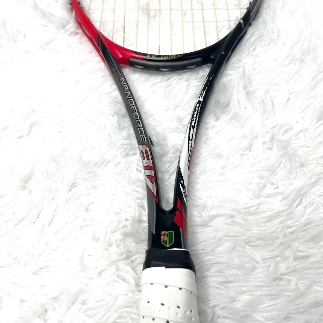 【美品】ヨネックス ナノフォース8v REV カスタムフィット ソフトテニス 赤