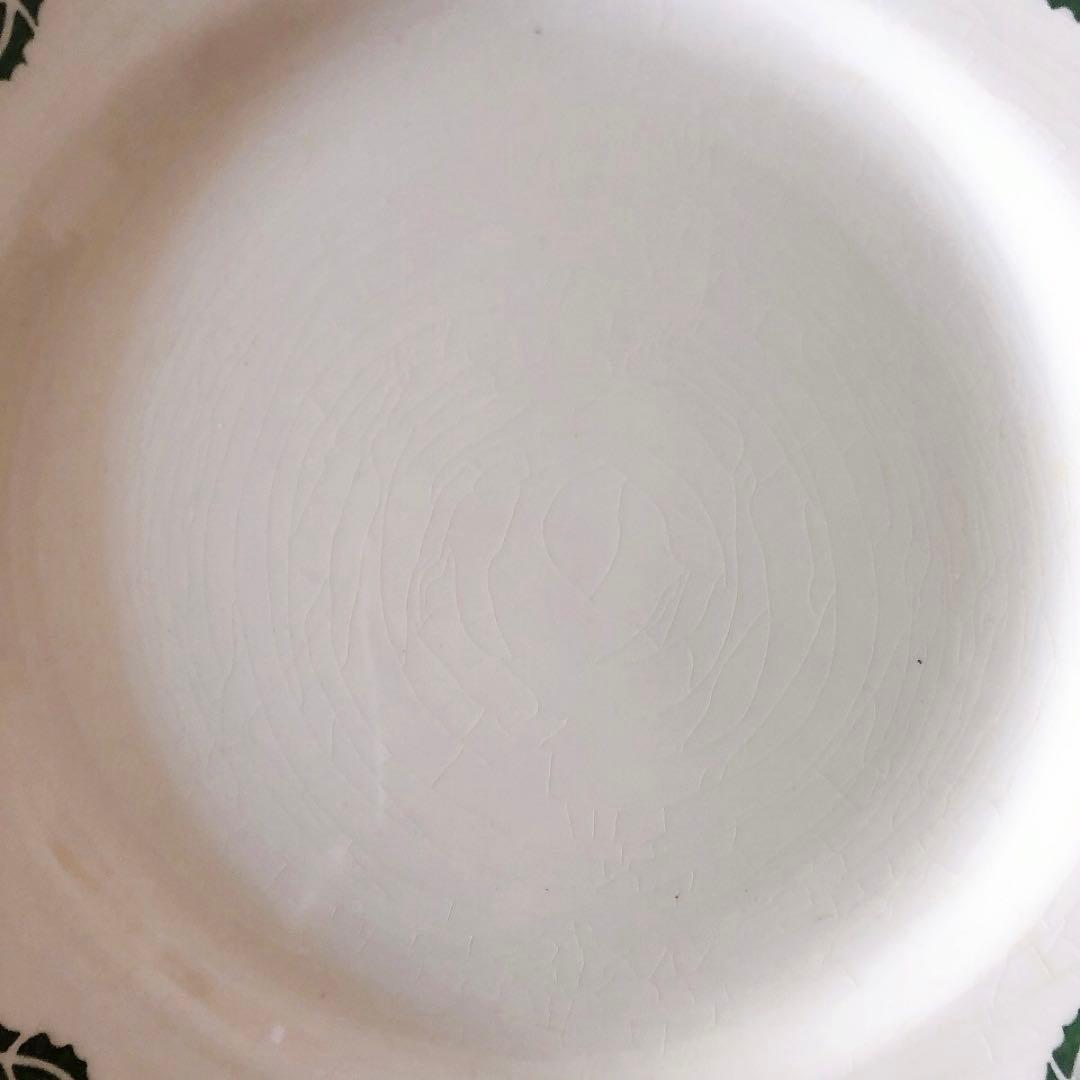 クレイユエモントロー HOUX 柊柄　平皿 A フランスアンティーク食器