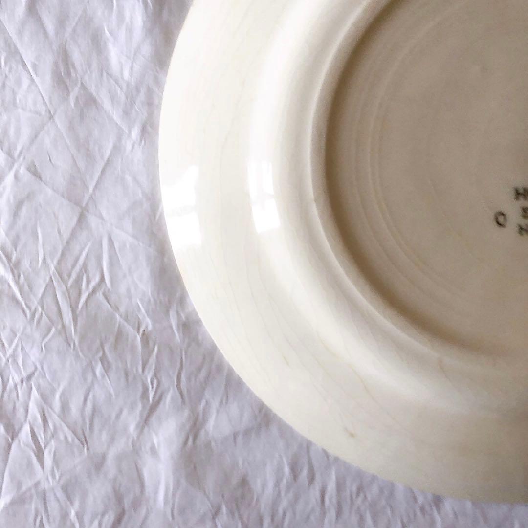 クレイユエモントロー HOUX 柊柄　平皿 A フランスアンティーク食器