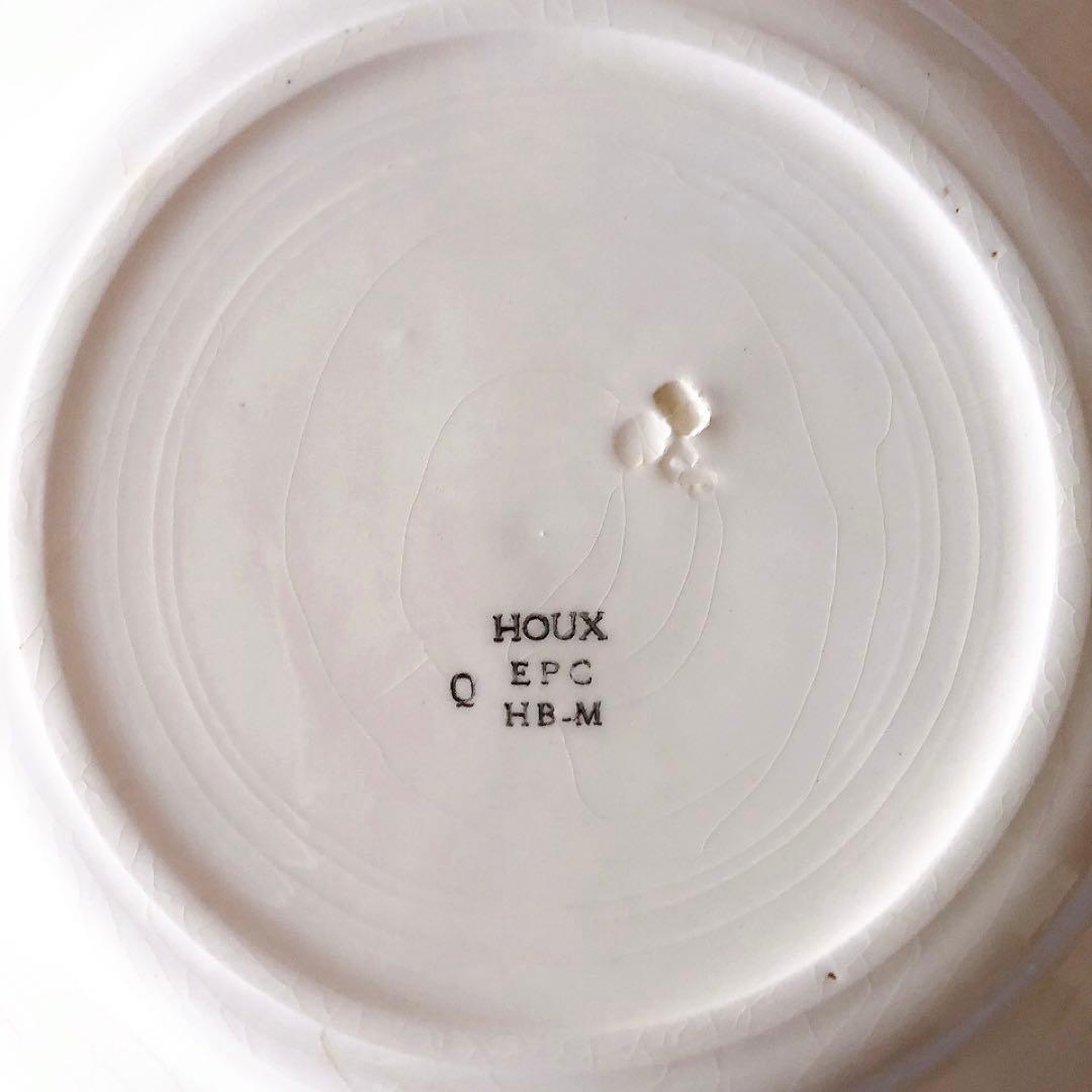 クレイユエモントロー HOUX 柊柄　平皿 A フランスアンティーク食器