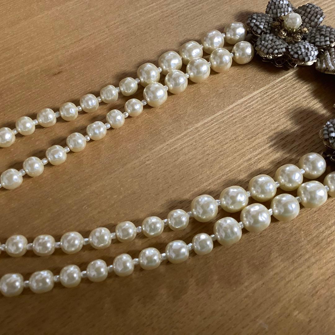 ミリアムハスケル　バロックパール　フラワーネックレス　美品