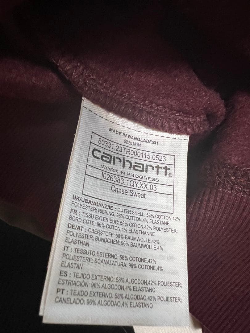新品　カーハートWIP CHASE SWEAT shirt XSサイズ