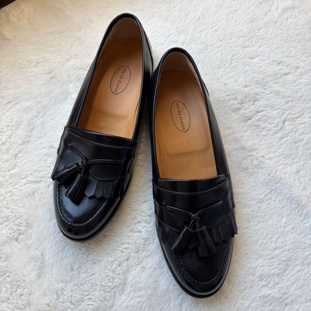 OPERA CLASSIC フリンジ タッセル ローファー 25 革靴 黒