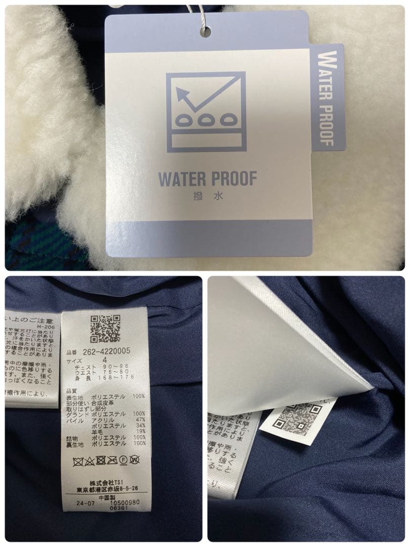 新品 ジャックバニー 2WAYストレッチタフタ ボア襟ブルゾン(4)サイズM/緑