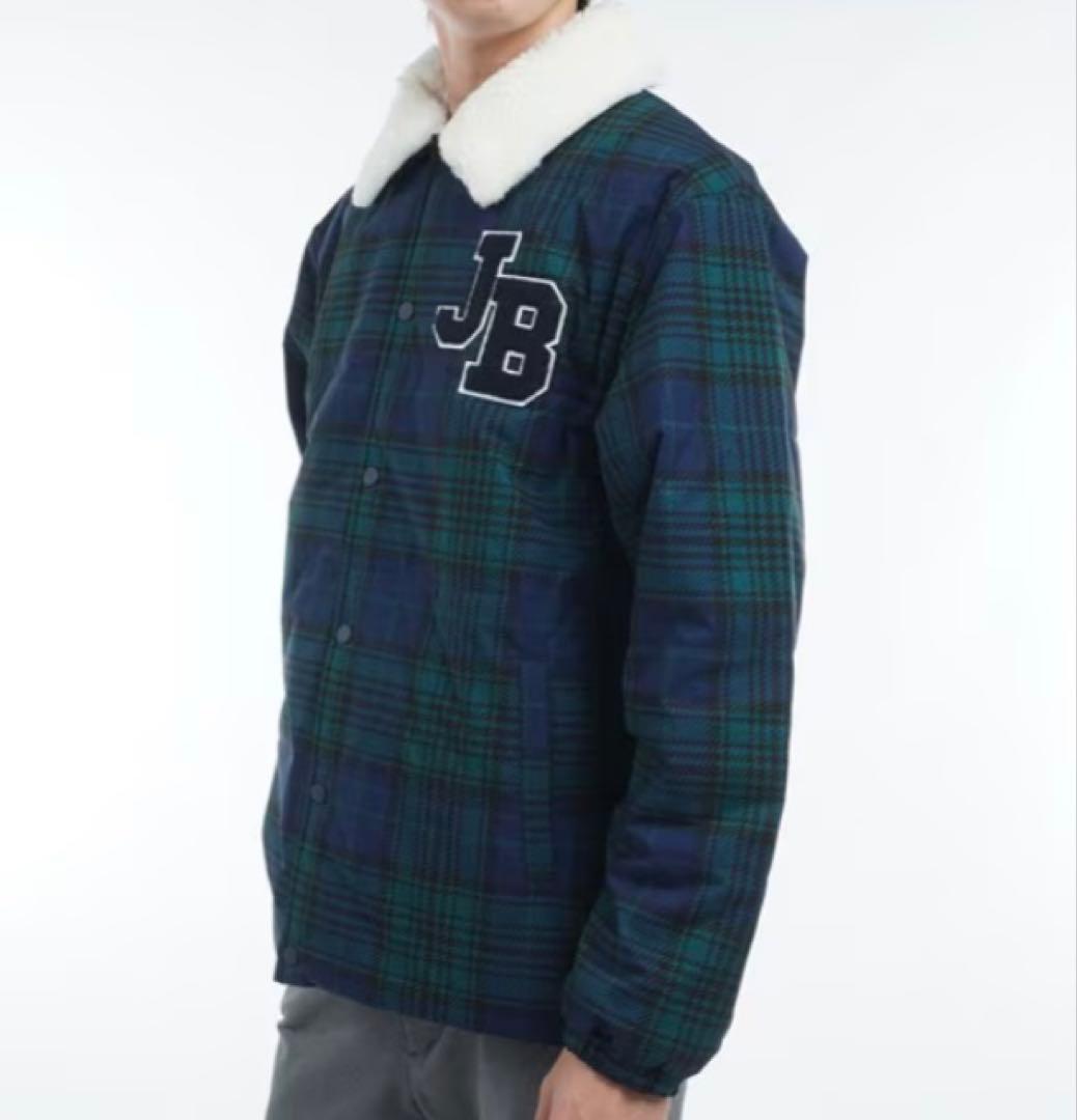 新品 ジャックバニー 2WAYストレッチタフタ ボア襟ブルゾン(4)サイズM/緑