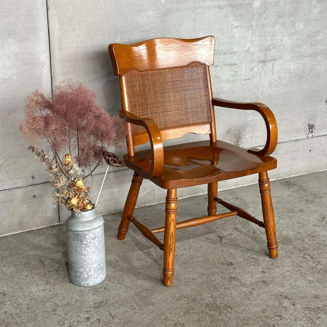 ✿柏木工✿ KASHIWA ダイニングチェア 木の温もりと籐の粋な調べ