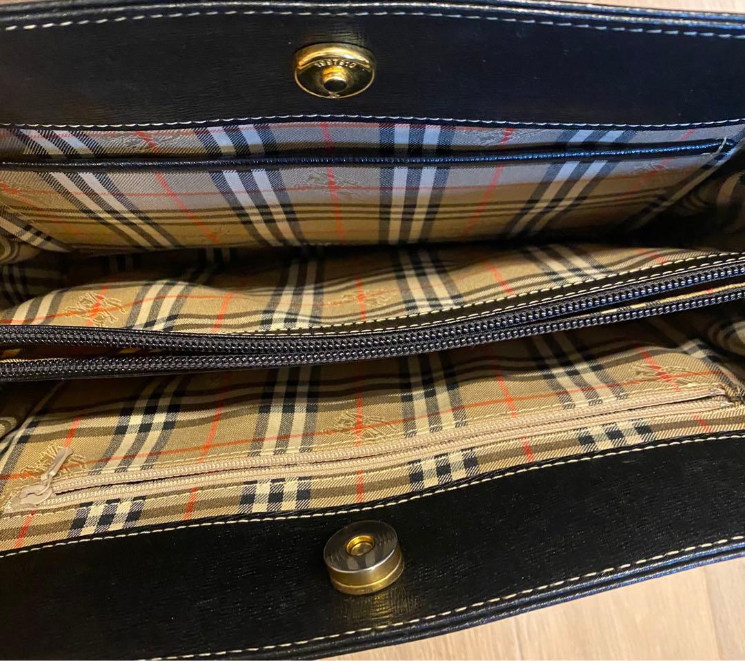 【美品】BURBERRY ビジネスバッグ　トート　ブラック　黒　ゴールド　金