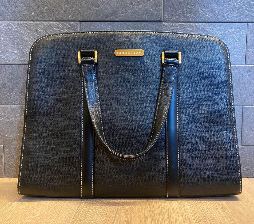 【美品】BURBERRY ビジネスバッグ　トート　ブラック　黒　ゴールド　金