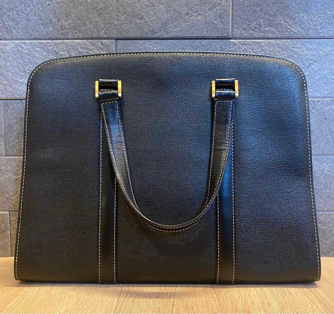 【美品】BURBERRY ビジネスバッグ　トート　ブラック　黒　ゴールド　金