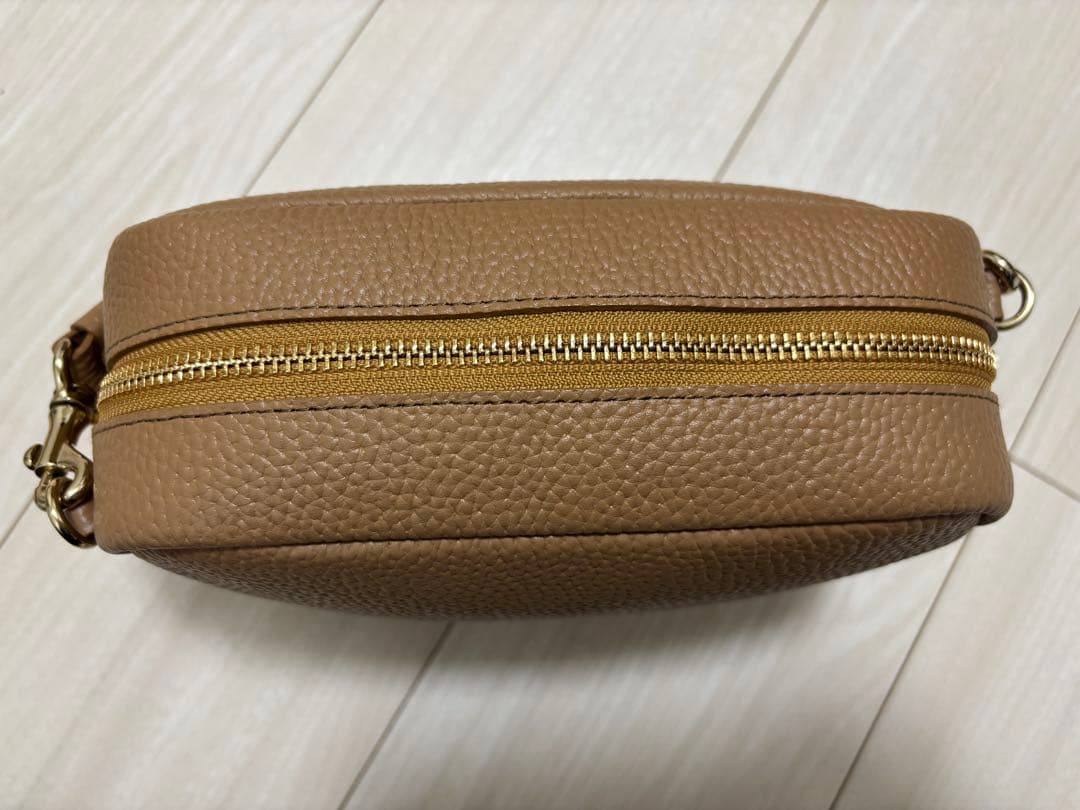 【ほとんど未使用】ch!iiibag ワイドベルトボストン キャメル