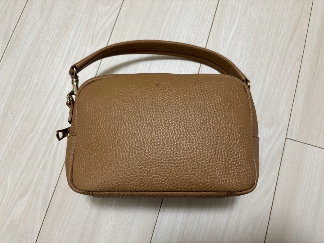 【ほとんど未使用】ch!iiibag ワイドベルトボストン キャメル