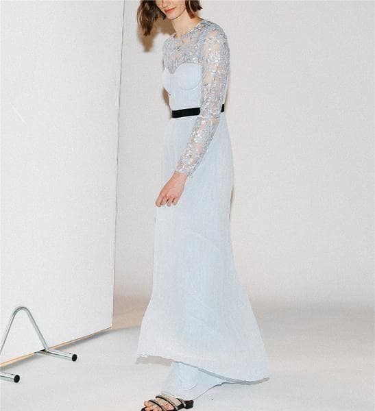 r*e様 セルフポートレイト オールインワン プリーツ レース ライトブルー U