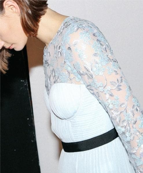 r*e様 セルフポートレイト オールインワン プリーツ レース ライトブルー U