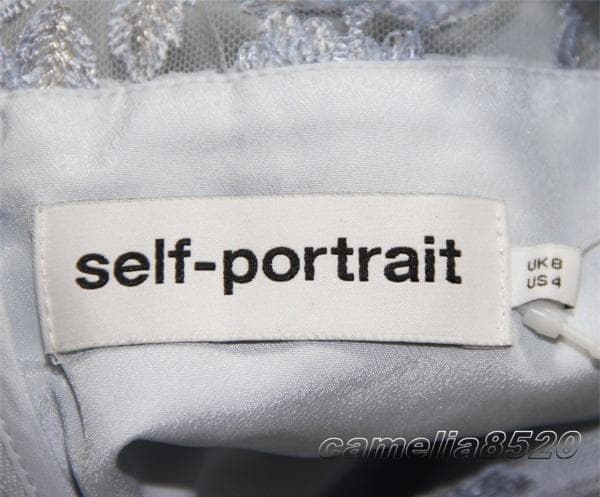 r*e様 セルフポートレイト オールインワン プリーツ レース ライトブルー U