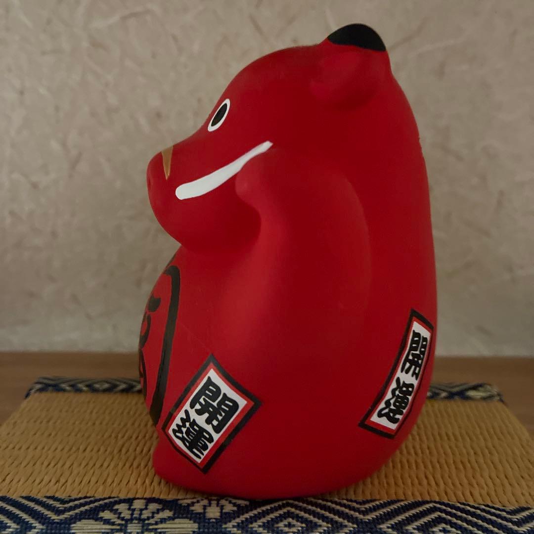 希少 赤べこ 貯金箱 福 縁起物 会津 郷土玩具 開運 陶器