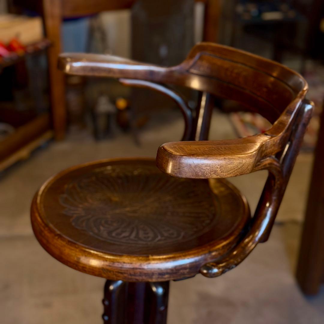 1920s Fischel ベントウッド 昇降式ハイチェア (チェコ製)