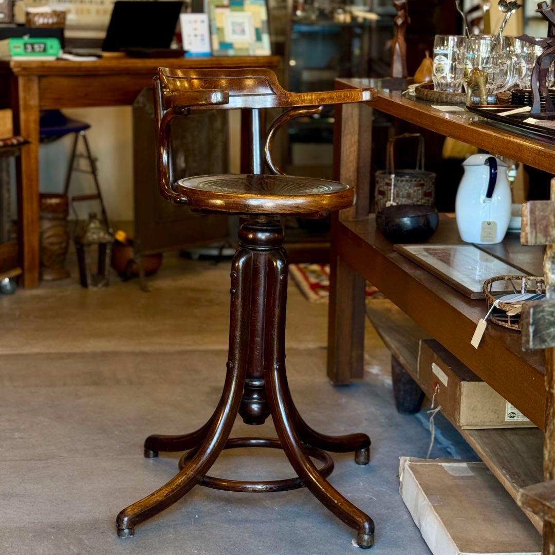 1920s Fischel ベントウッド 昇降式ハイチェア (チェコ製)