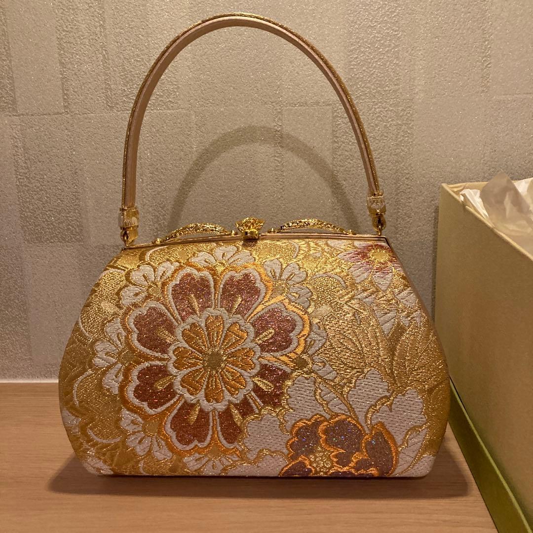 振袖向けフォーマルバッグ ゴールド 美品