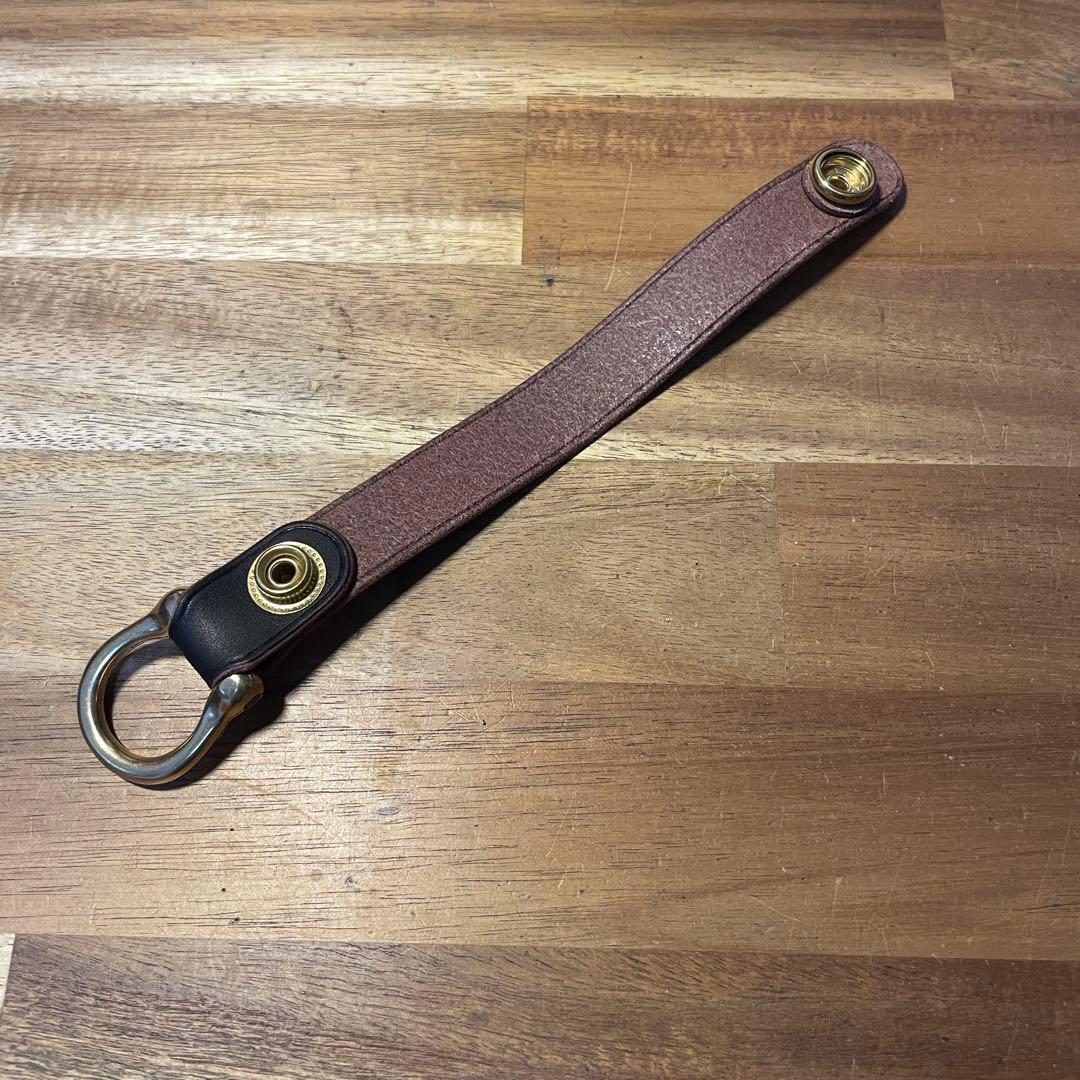 ショートトラッカーウォレット　栃木レザー　オイルレザー　茶芯　丘染めブラック