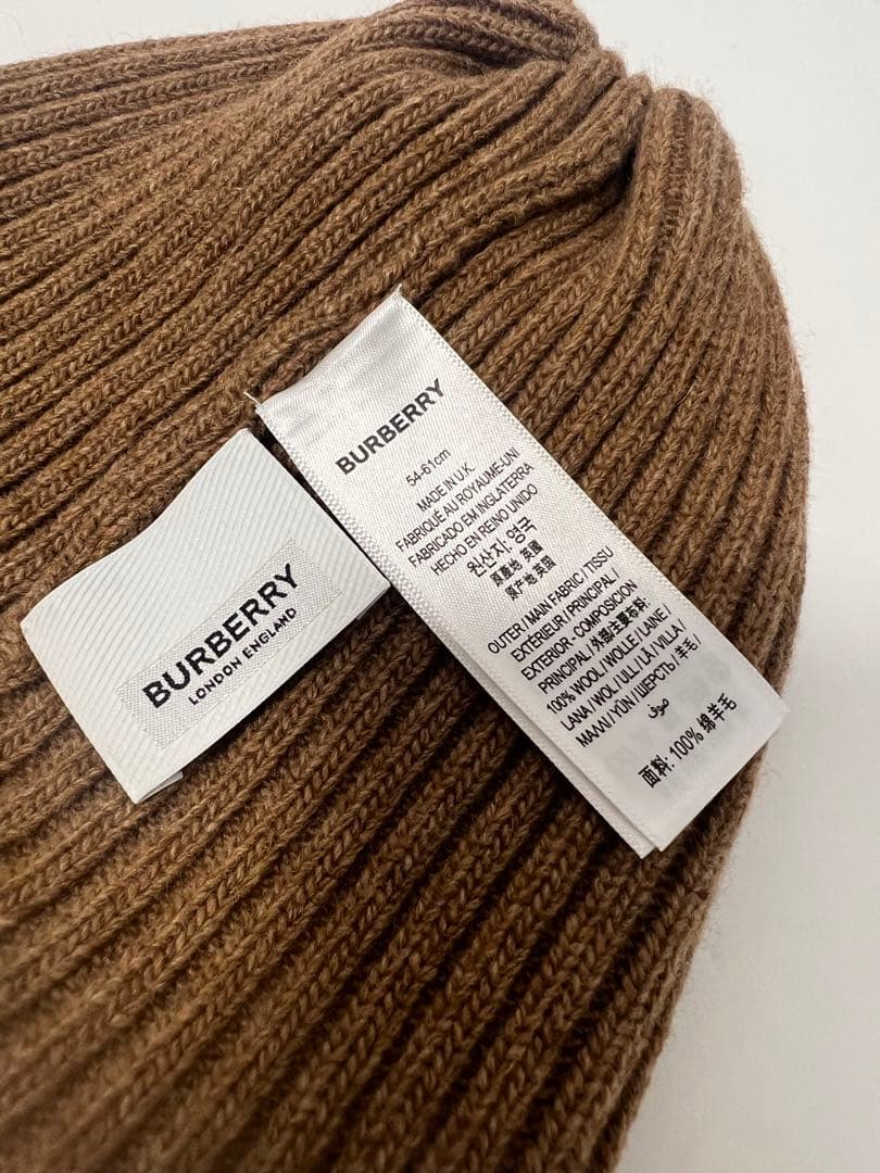 【美品】BURBERRY バーバリー ニット帽 ウール ブラウン