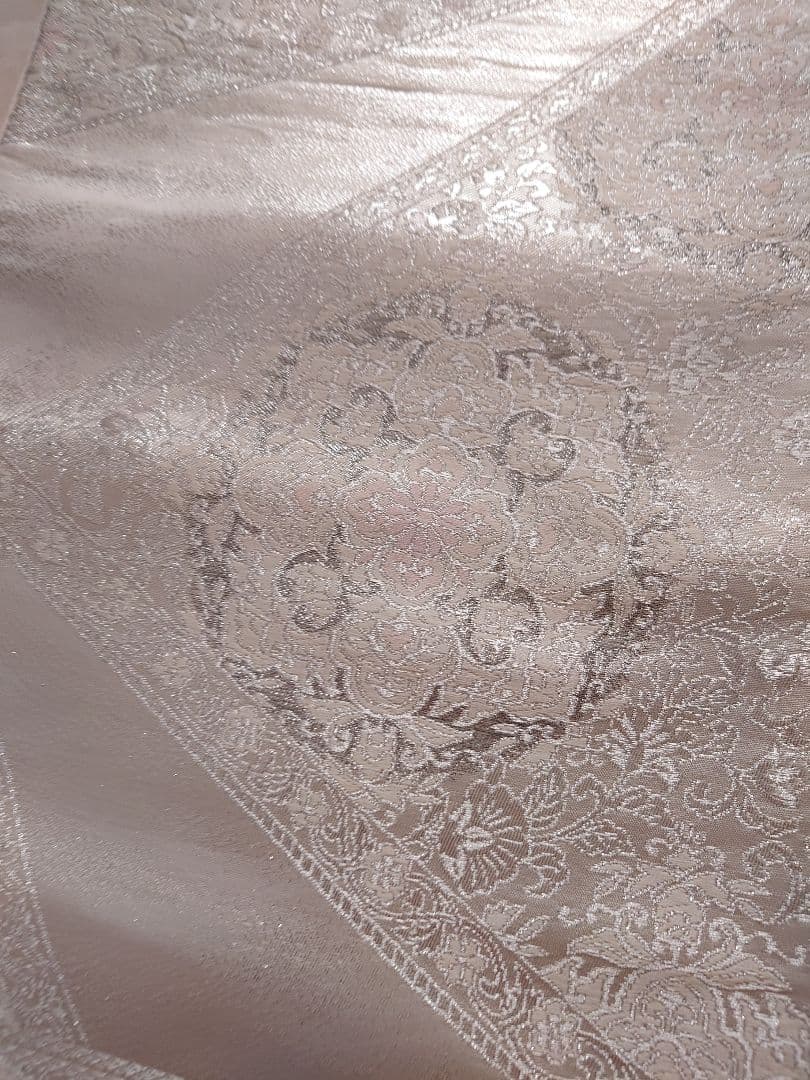 七五三　ハーフ成人式　ジュニア帯　大人用袋帯からの作り帯　1点物　銀白系