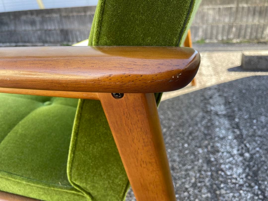 うず　カリモク60 Kチェア2シーター モケットグリーン　おまけ付