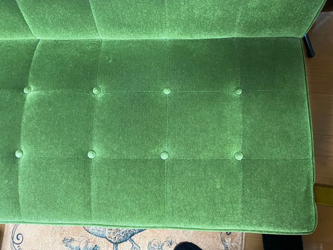 うず　カリモク60 Kチェア2シーター モケットグリーン　おまけ付