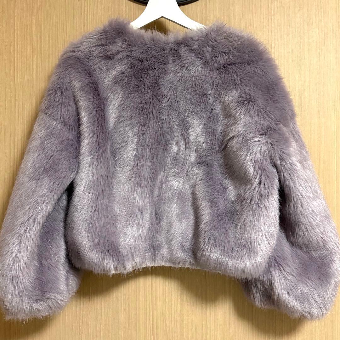 Darich ダーリッチ　パープル　ファー　 ショート　コート　フリーサイズ