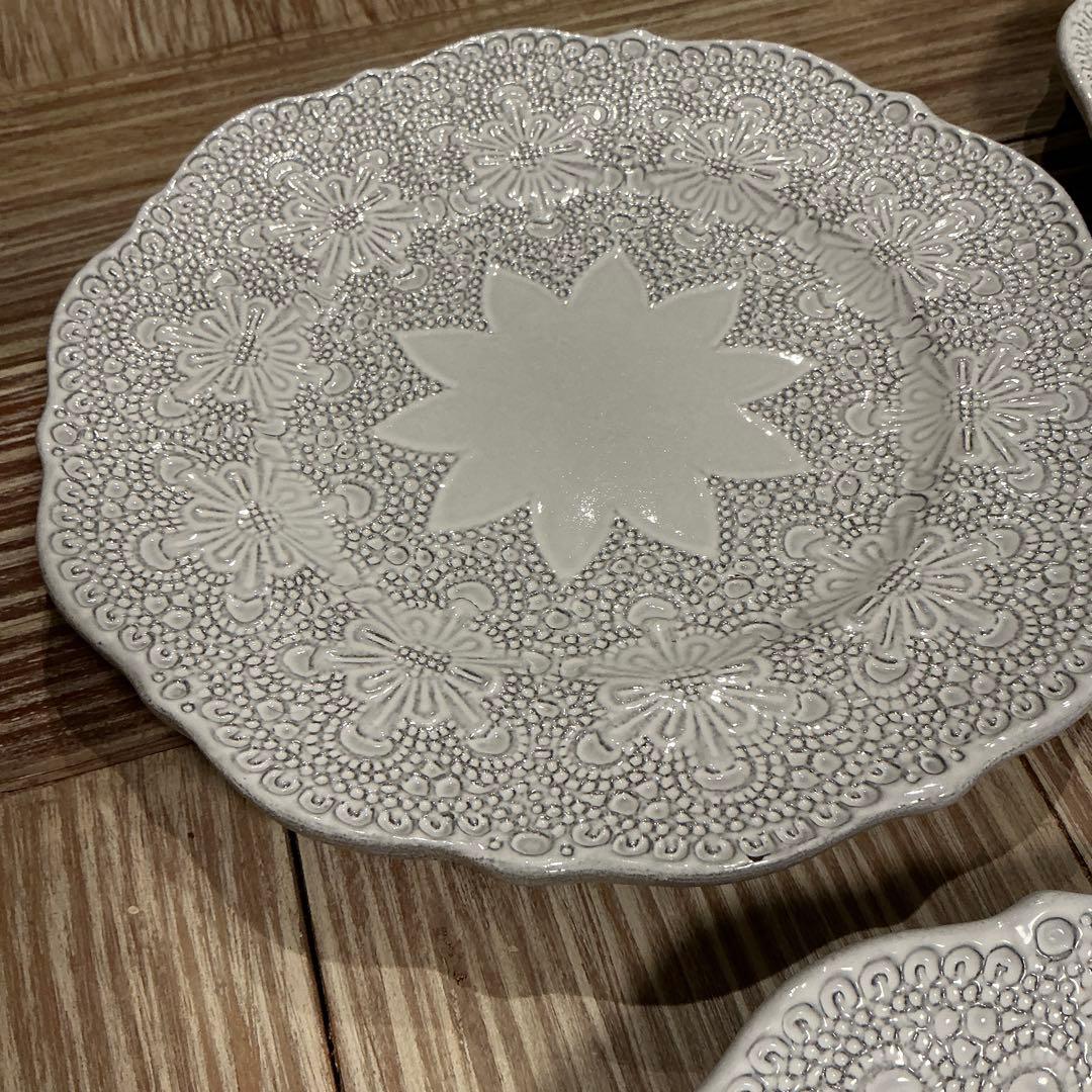 美品　ブランディボワール　白ホワイトプレート皿4枚セット　サラグレース