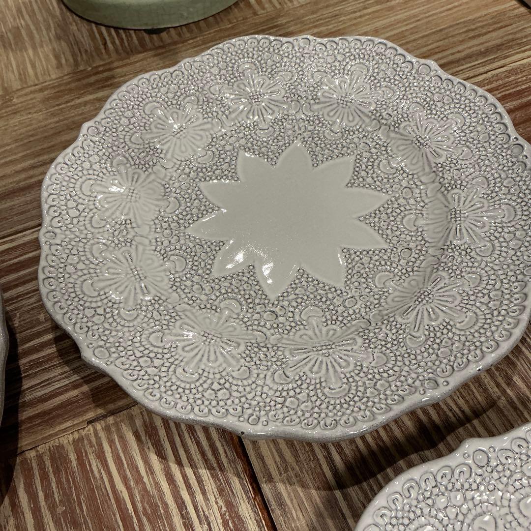 美品　ブランディボワール　白ホワイトプレート皿4枚セット　サラグレース