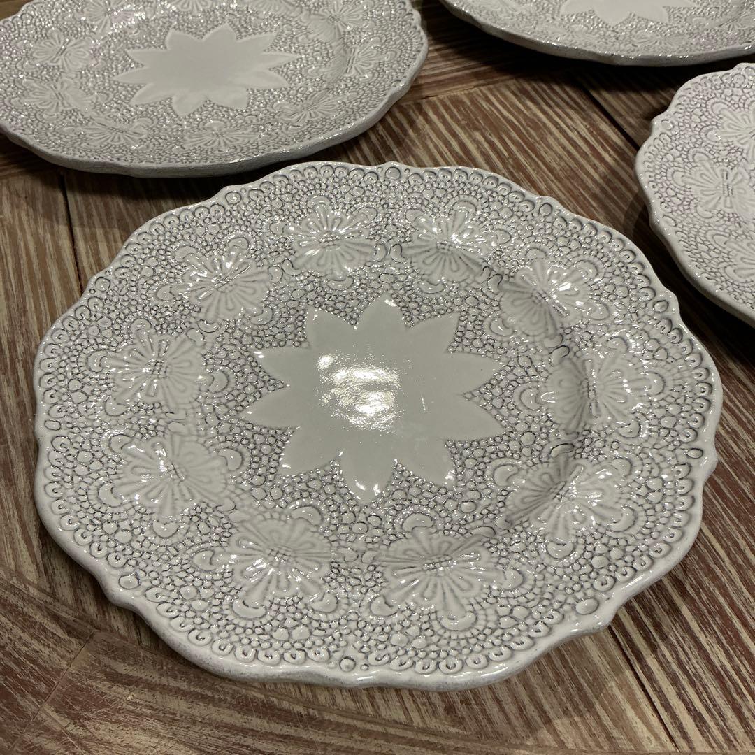 美品　ブランディボワール　白ホワイトプレート皿4枚セット　サラグレース