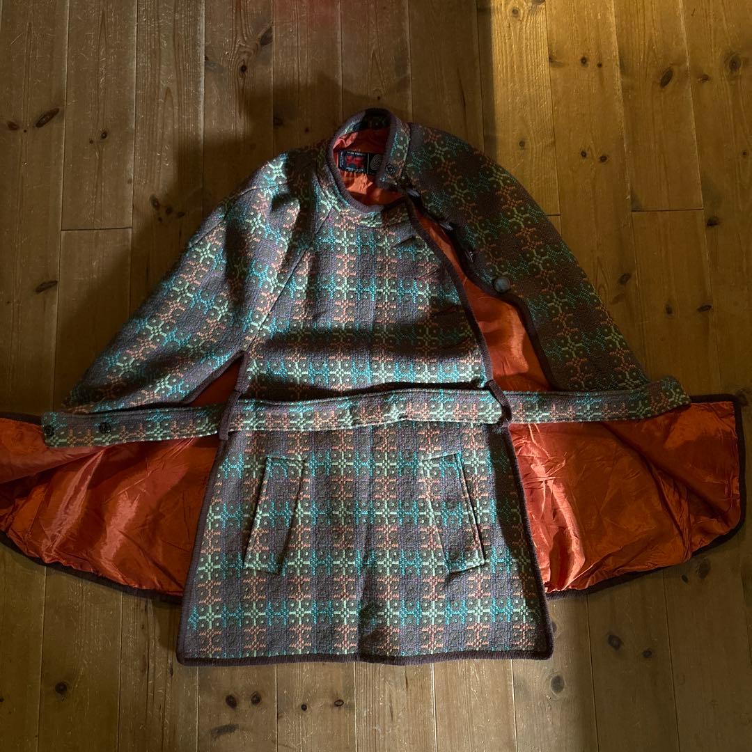 60sビンテージ/Real Welsh Tapestry ケープコート ポンチョ