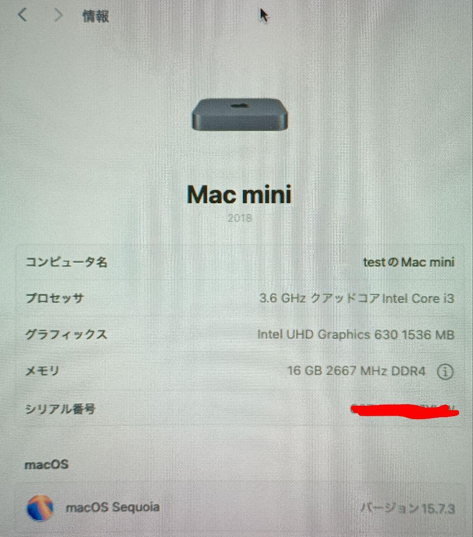 Macデスクトップ Apple Mac mini (2018) 16GB