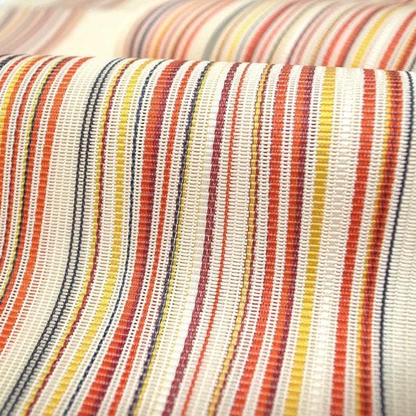 名古屋帯 八寸 本場筑前博多織 博多織 夏物 夏 よろけ縞 新古品 kp2111