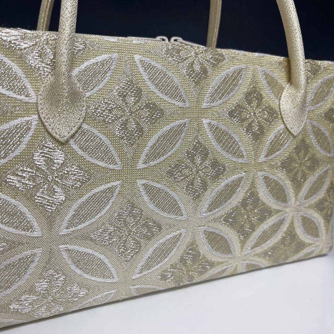 新品未使用品　京都 西陣織正絹帯地使用　利休バッグお茶席　250311