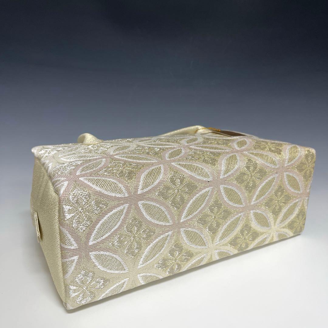 新品未使用品　京都 西陣織正絹帯地使用　利休バッグお茶席　250311