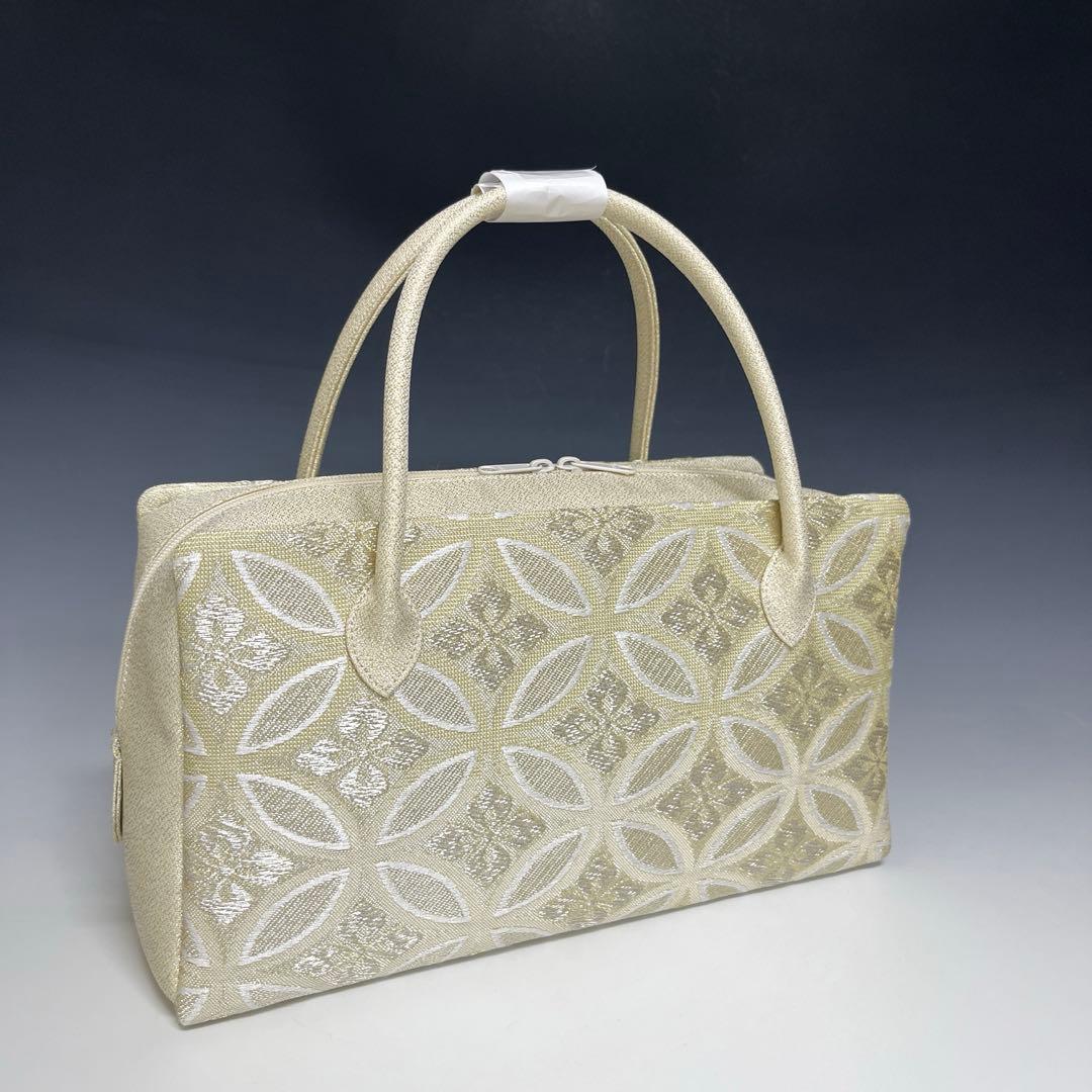 新品未使用品　京都 西陣織正絹帯地使用　利休バッグお茶席　250311