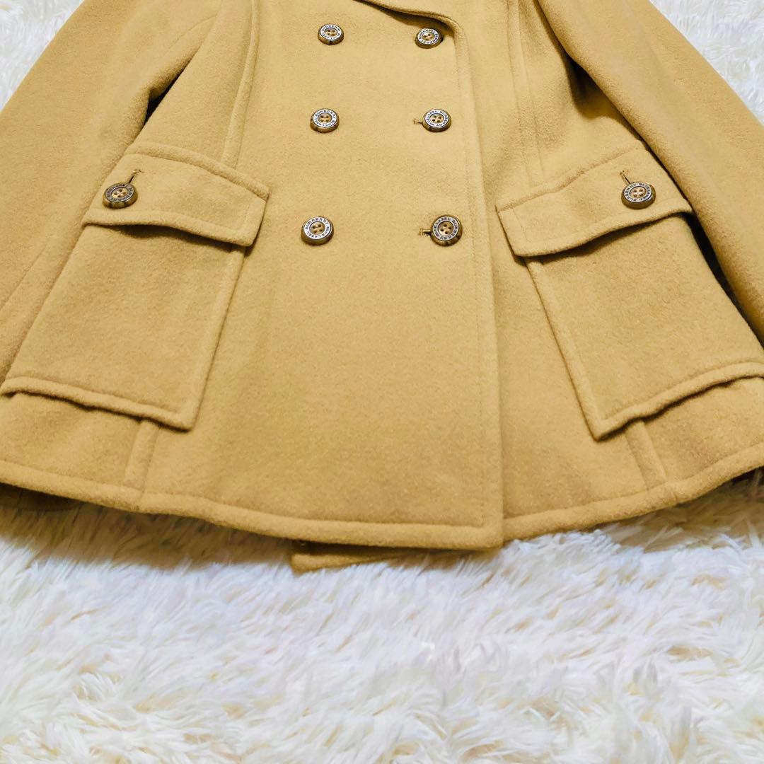 美品★バーバリー ウール ピーコート ダブルブレスト ノバチェック M