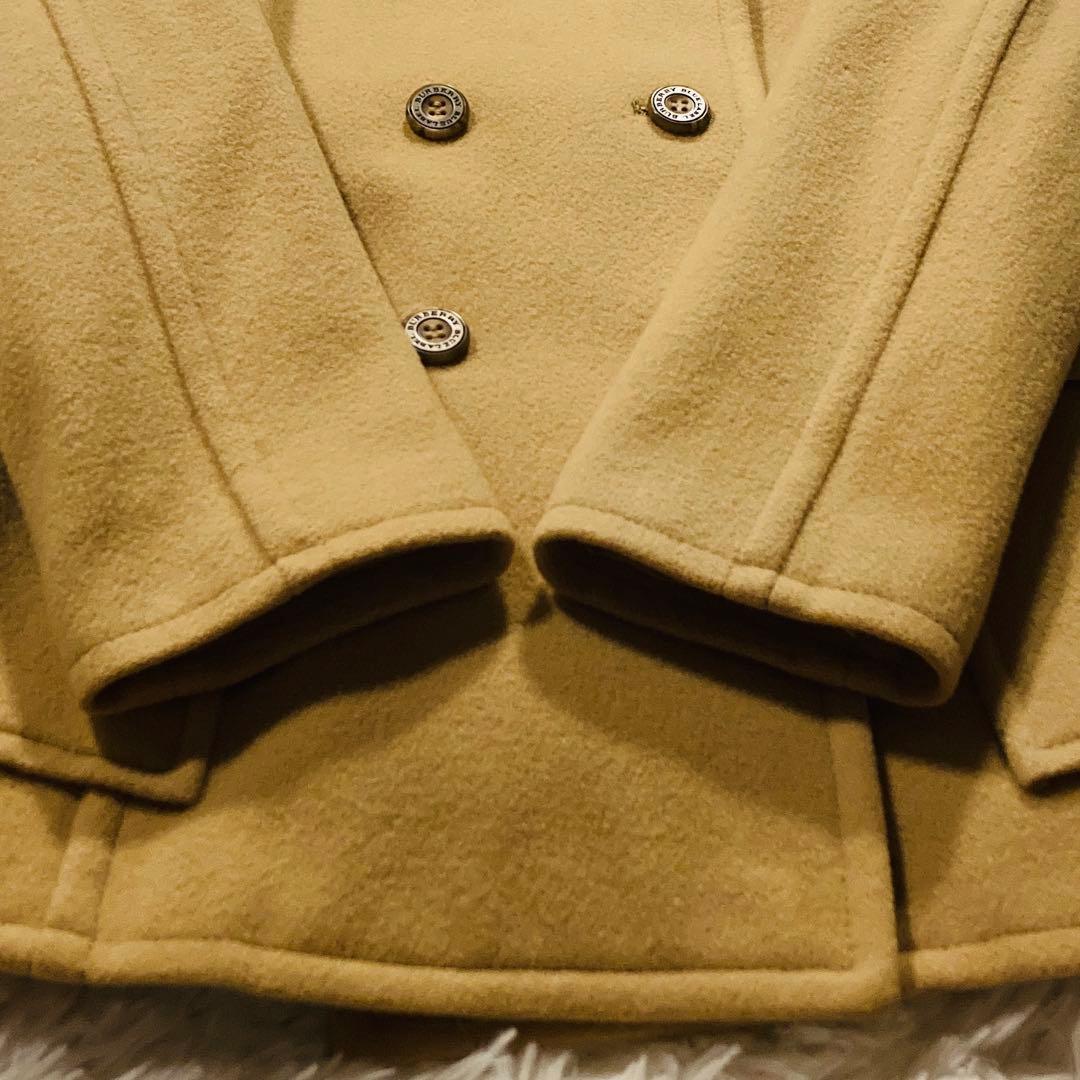美品★バーバリー ウール ピーコート ダブルブレスト ノバチェック M