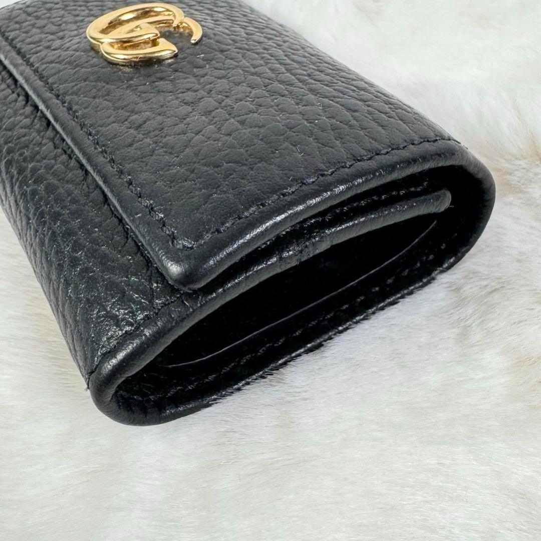GUCCI グッチ GGマーモント レザー 6連キーケース ブラック ×ゴールド