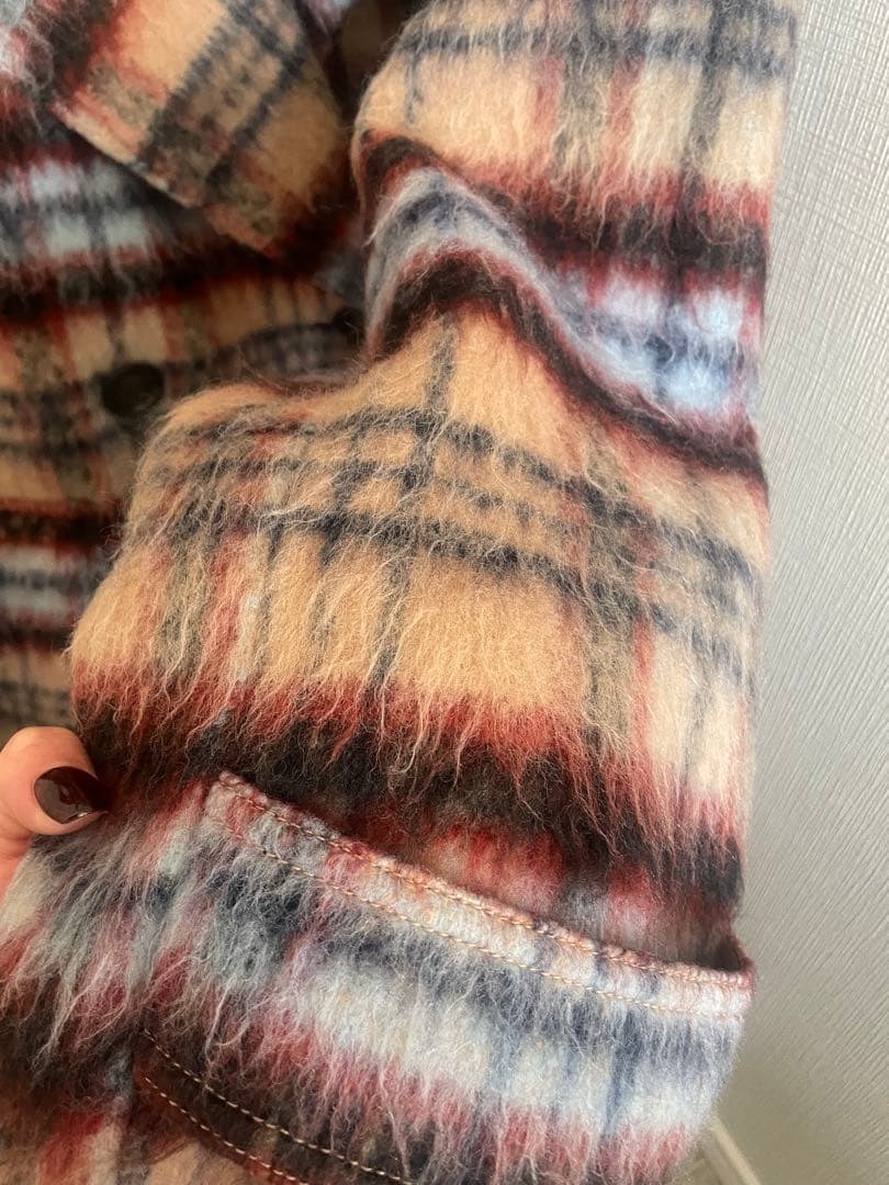 最終値下げ！！コート BEAMSraybeams チェックWハーフコート