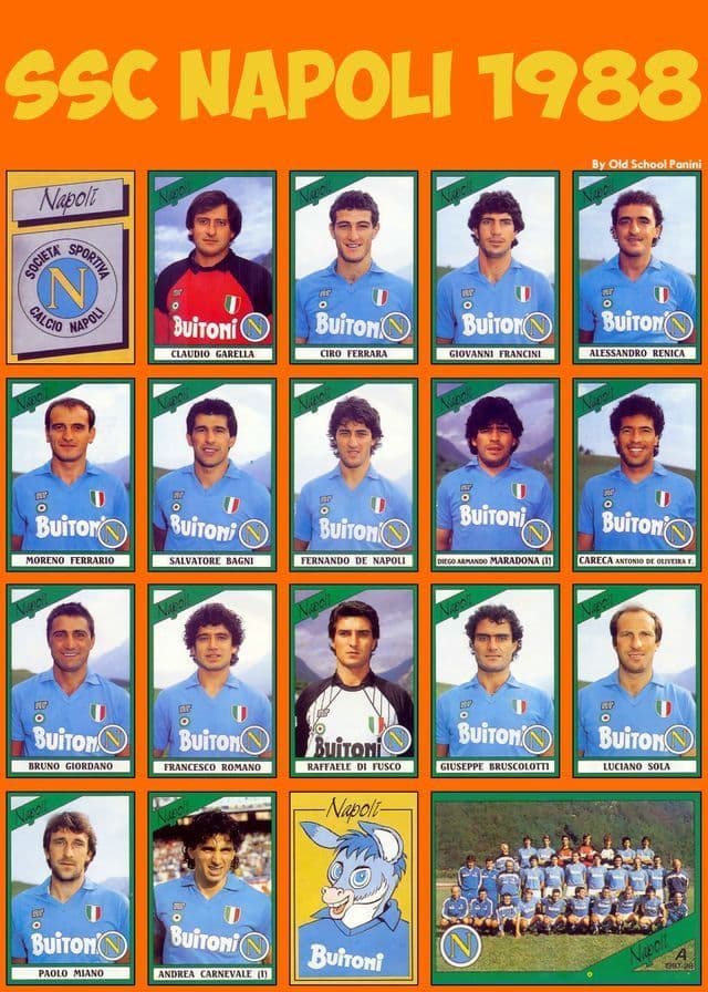 87/88 ナポリ ホーム 半袖 10 マラドーナ 復刻ユニフォーム