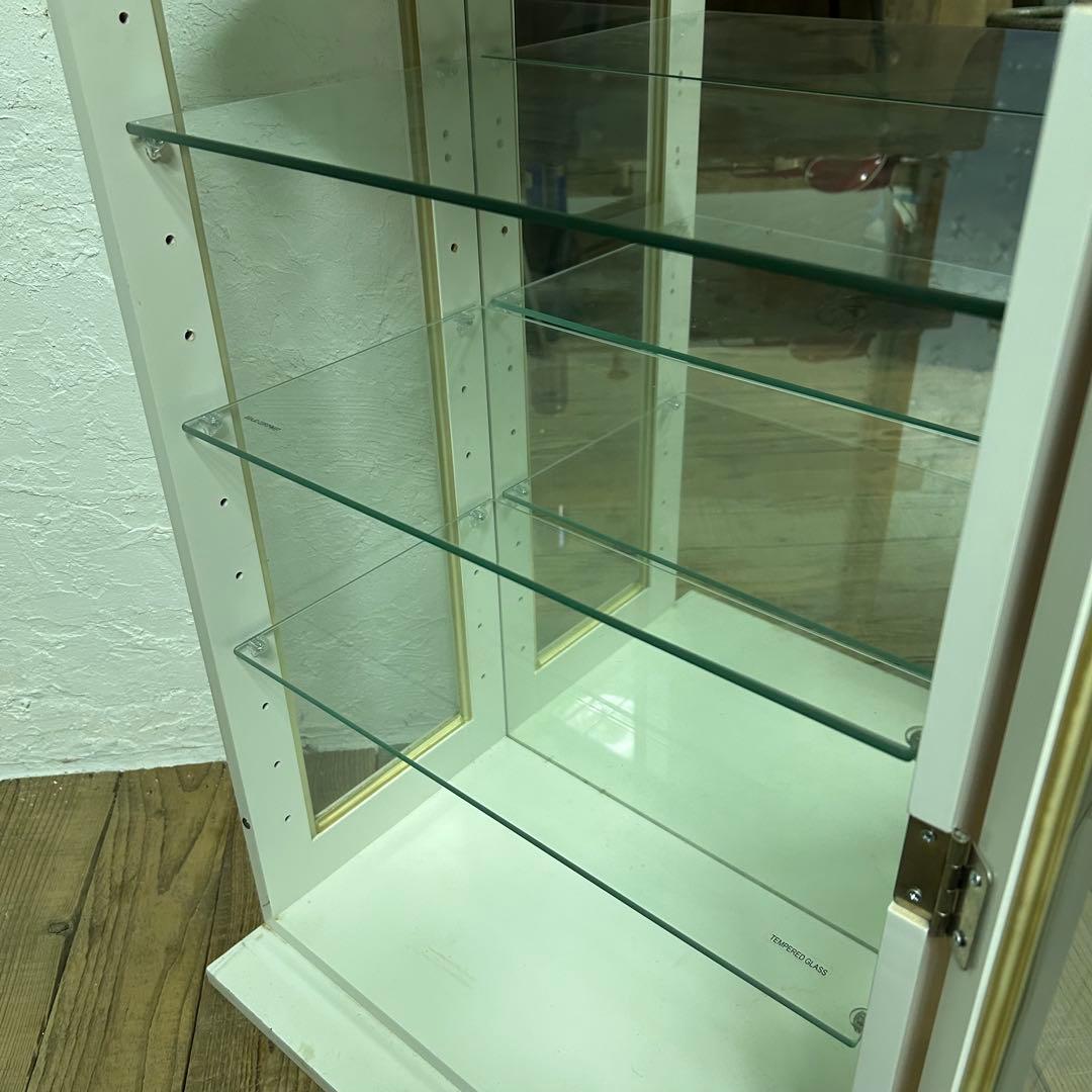 ガラス ショーケース コレクションケース　白b