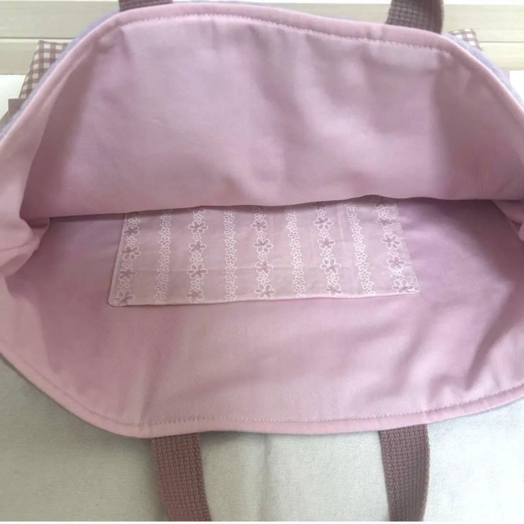 入園入学セット　【マーガレットヌビ×くすみピンク】　女の子　レッスンバッグ　紫